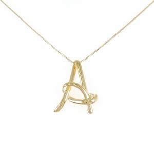 K18YG イニシャルA ダイヤモンド ネックレス 0.02CT