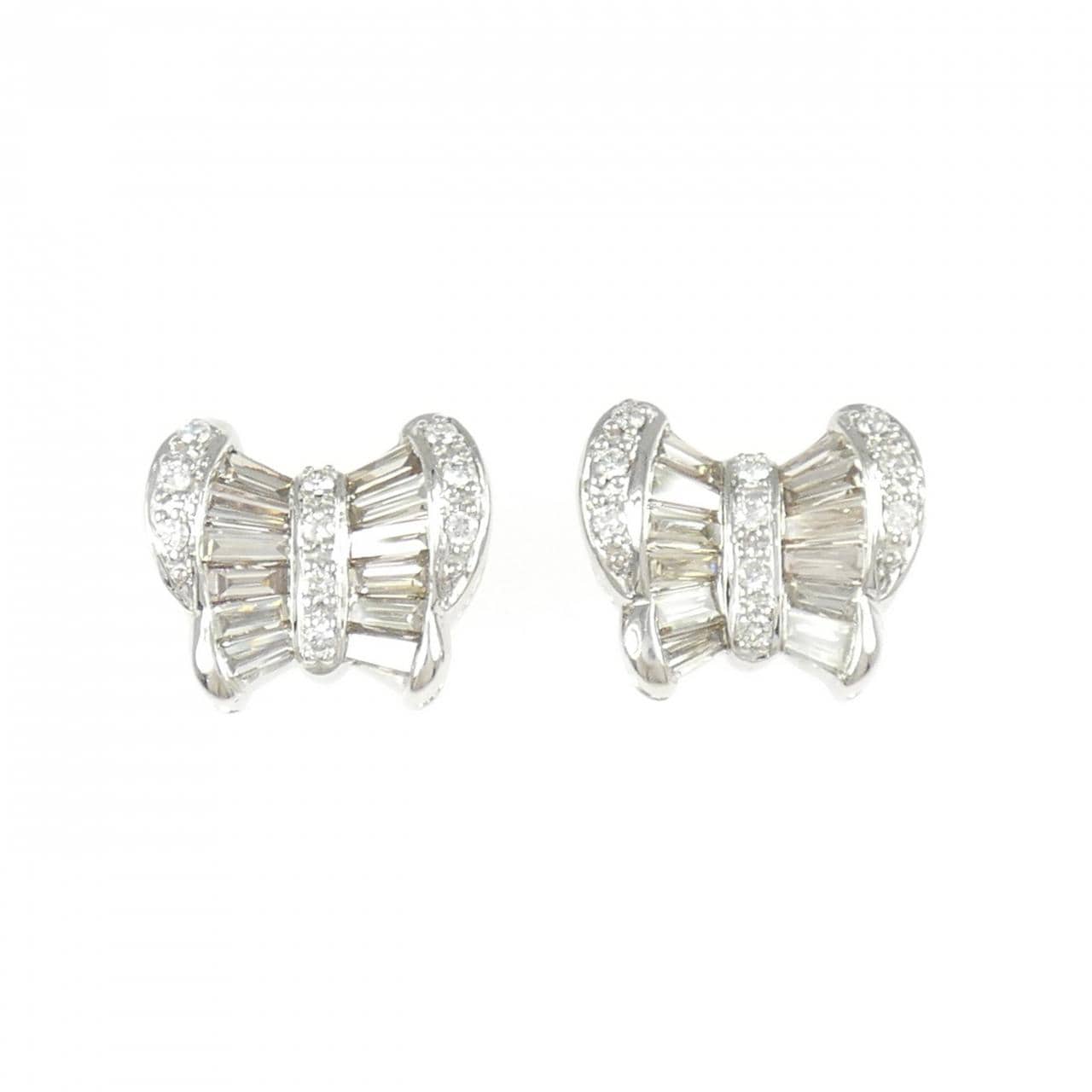 K18WG ダイヤモンド ピアス 1.00CT