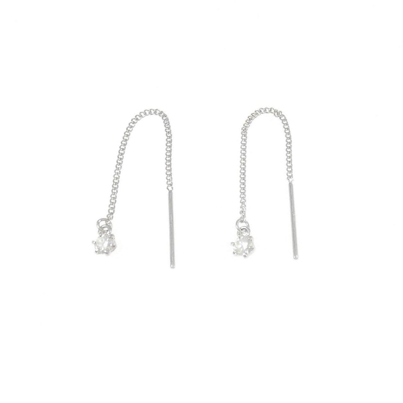 K10WG ダイヤモンド ピアス 0.10CT