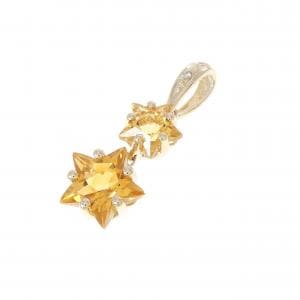 14KYG スター シトリン ペンダント