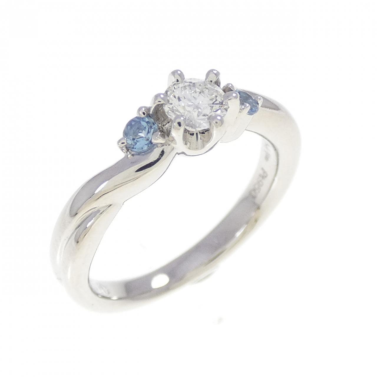 PT950 アクアマリン リング 0.06CT