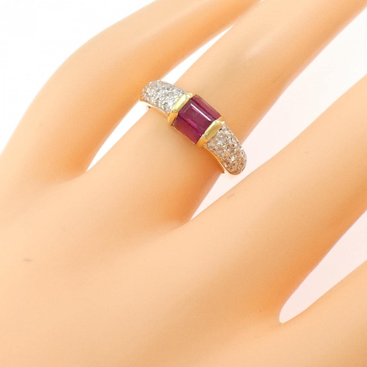 750YG/750WG ルビー リング 1.20CT