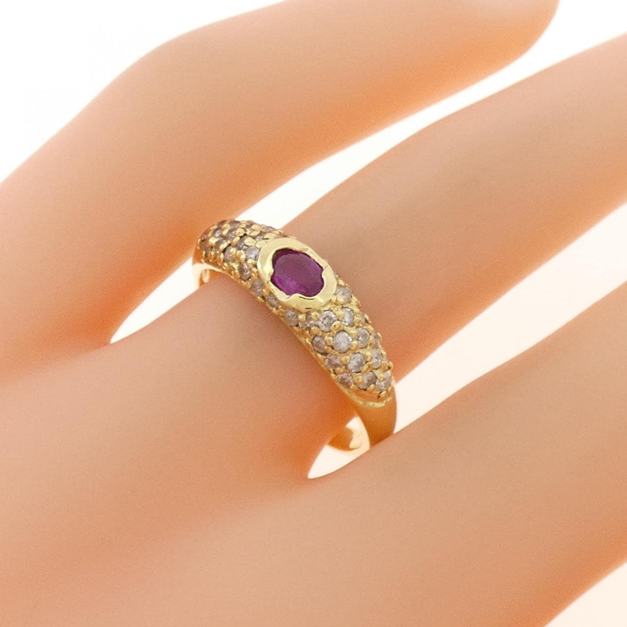 K18YG ルビー リング 0.26CT