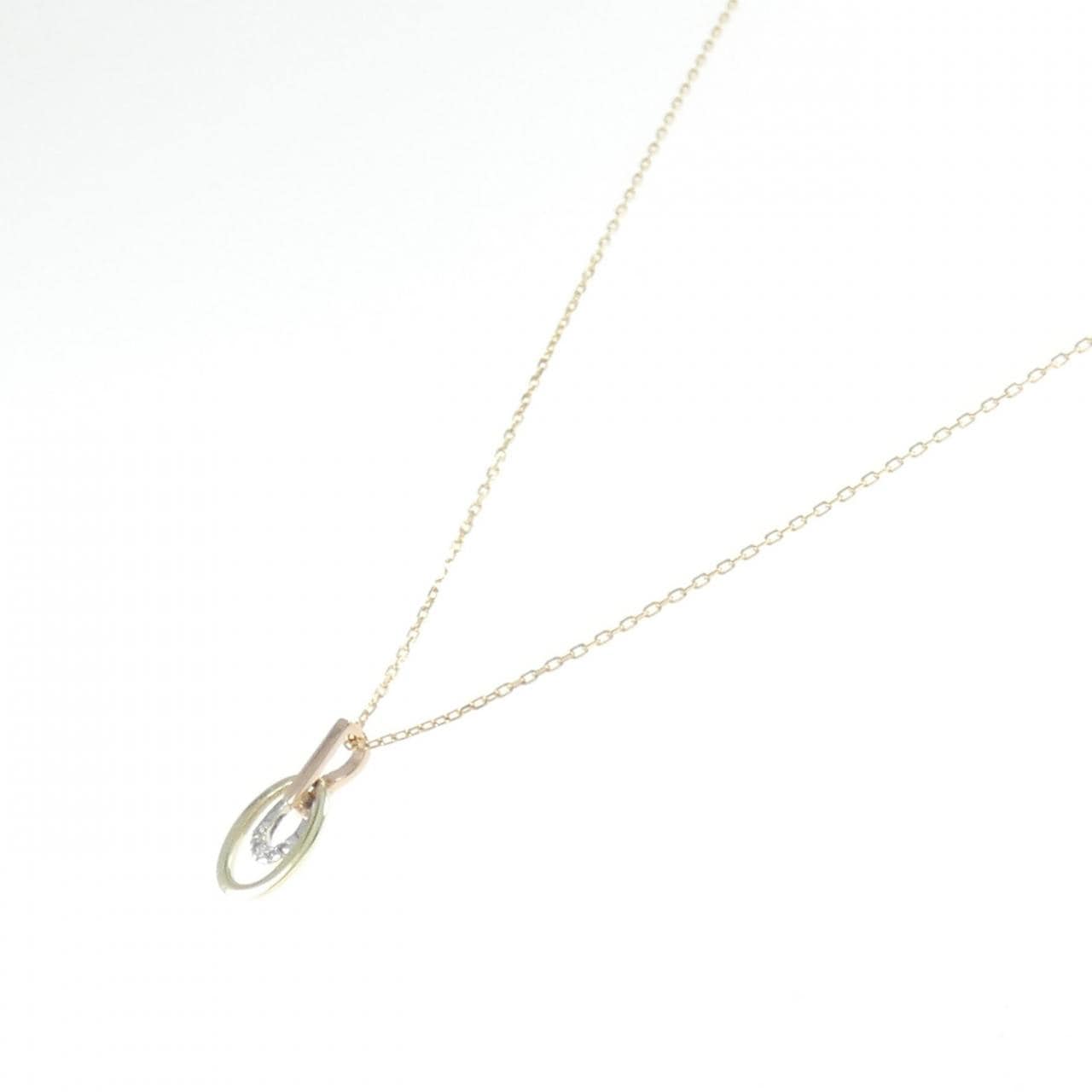 K10三色钻石项链0.015CT