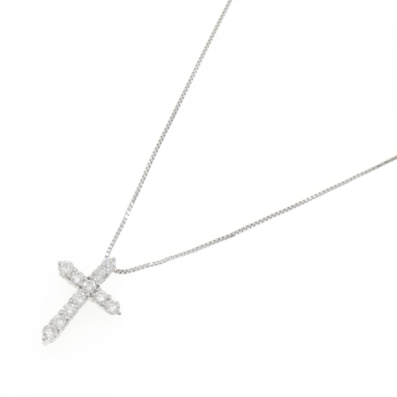 PT900/PT850 クロス ダイヤモンド ネックレス 0.30CT