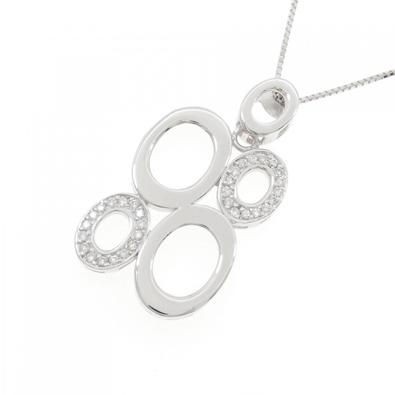 K18WG ダイヤモンド ネックレス 0.20CT