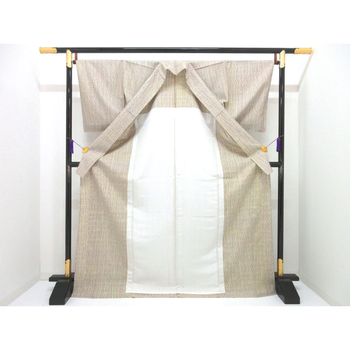 【未使用品】単衣　紬織　絞り加工