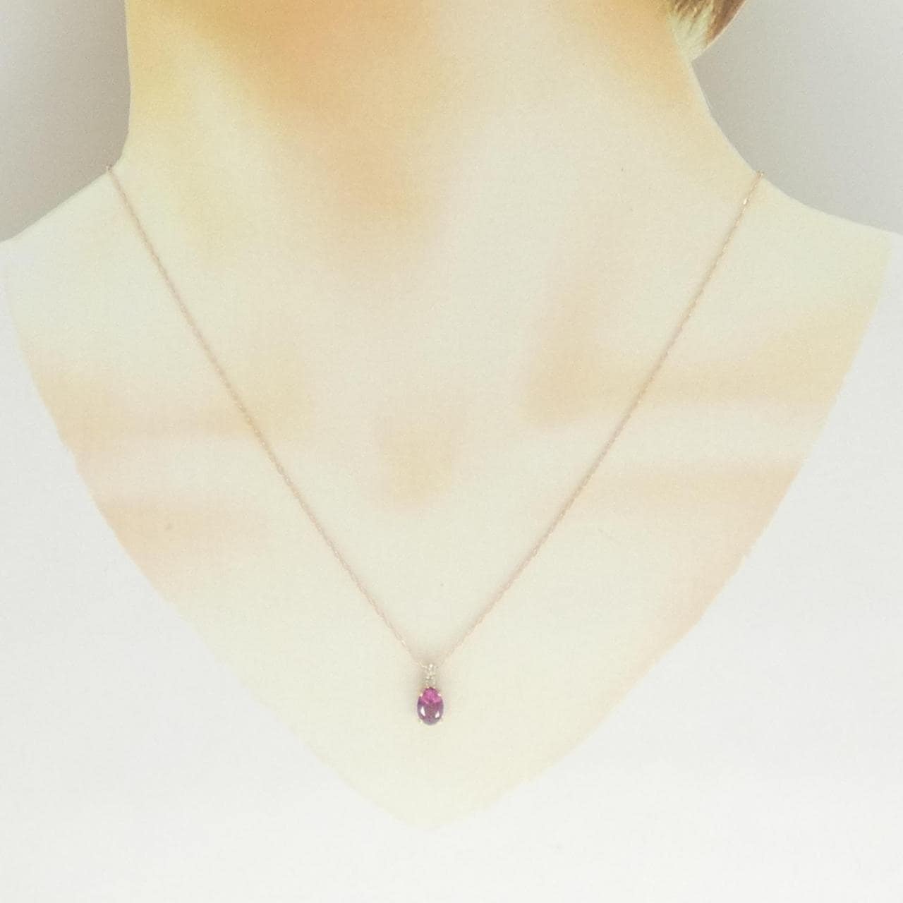 K18PG ガーネット ネックレス 0.80CT