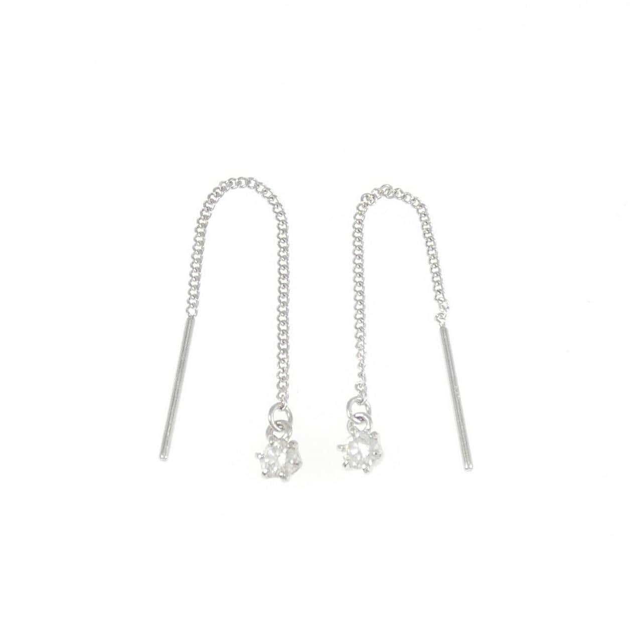 K10WG ダイヤモンド ピアス 0.10CT