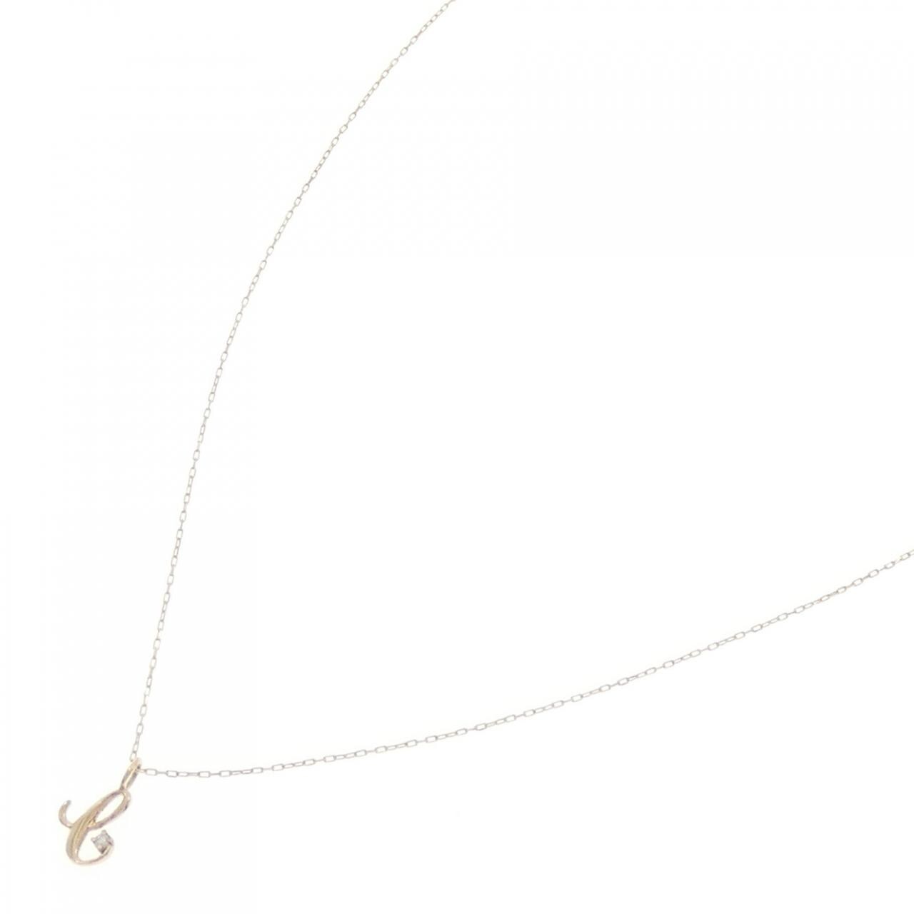 K10YG イニシャルL ダイヤモンド ネックレス