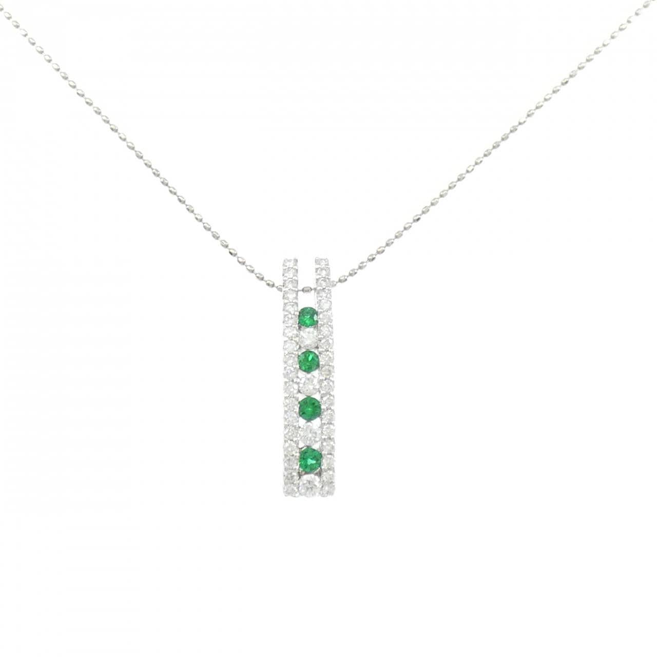 PT900/PT850 エメラルド ネックレス 0.16CT