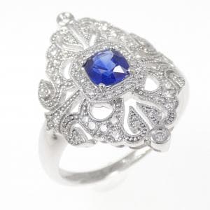 750WG サファイヤ リング 0.47CT