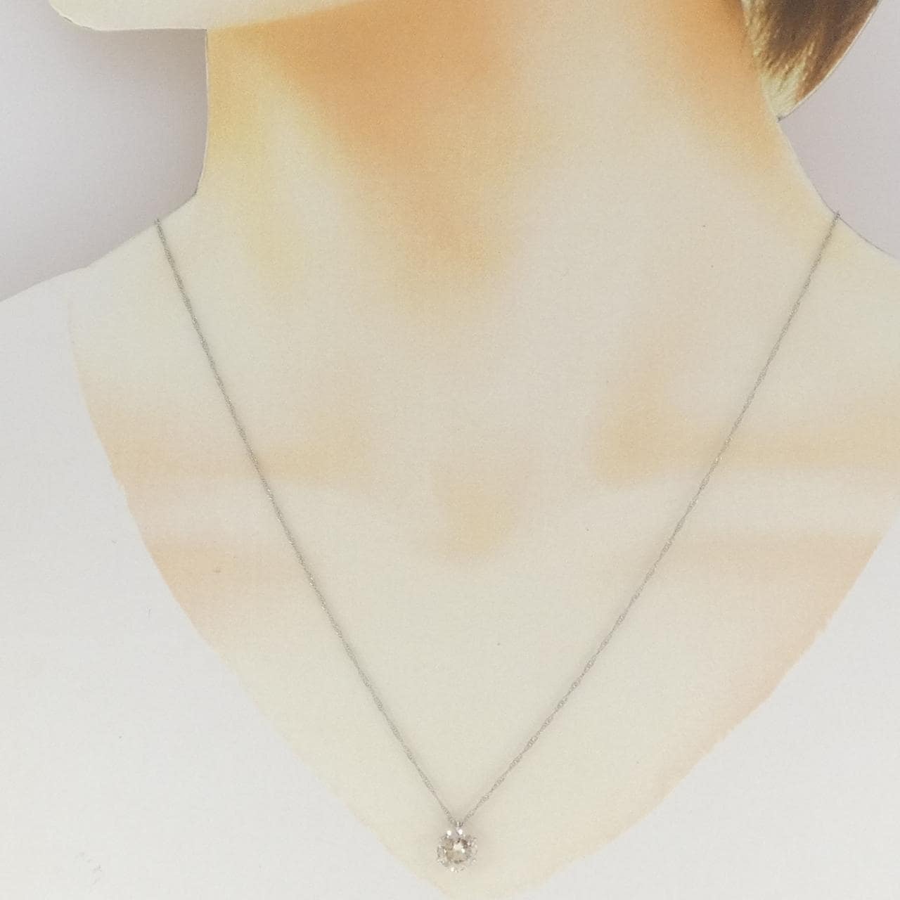純PT ソリティア ダイヤモンド ネックレス 1.007CT