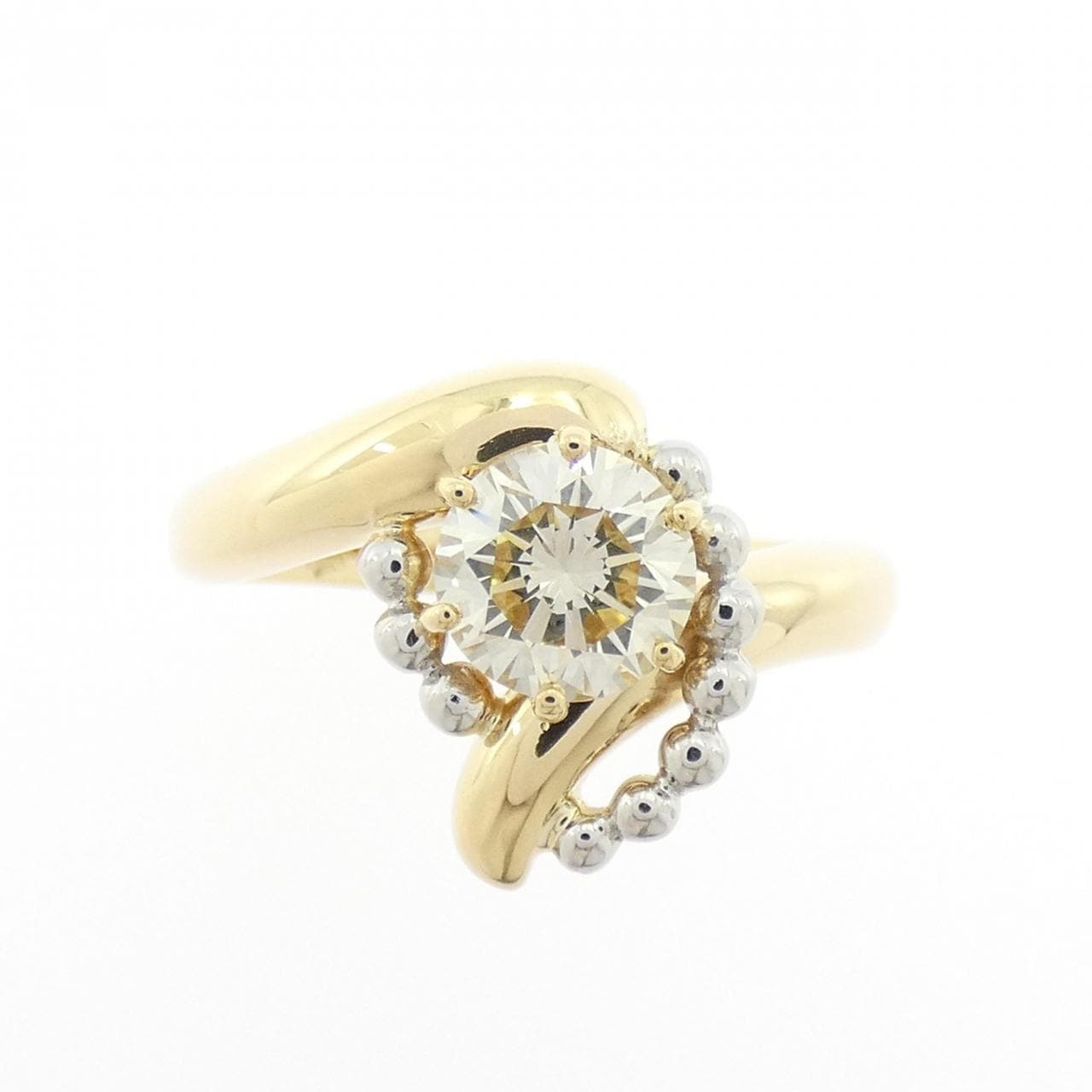 K18YG/PT900 ダイヤモンド リング 0.76CT