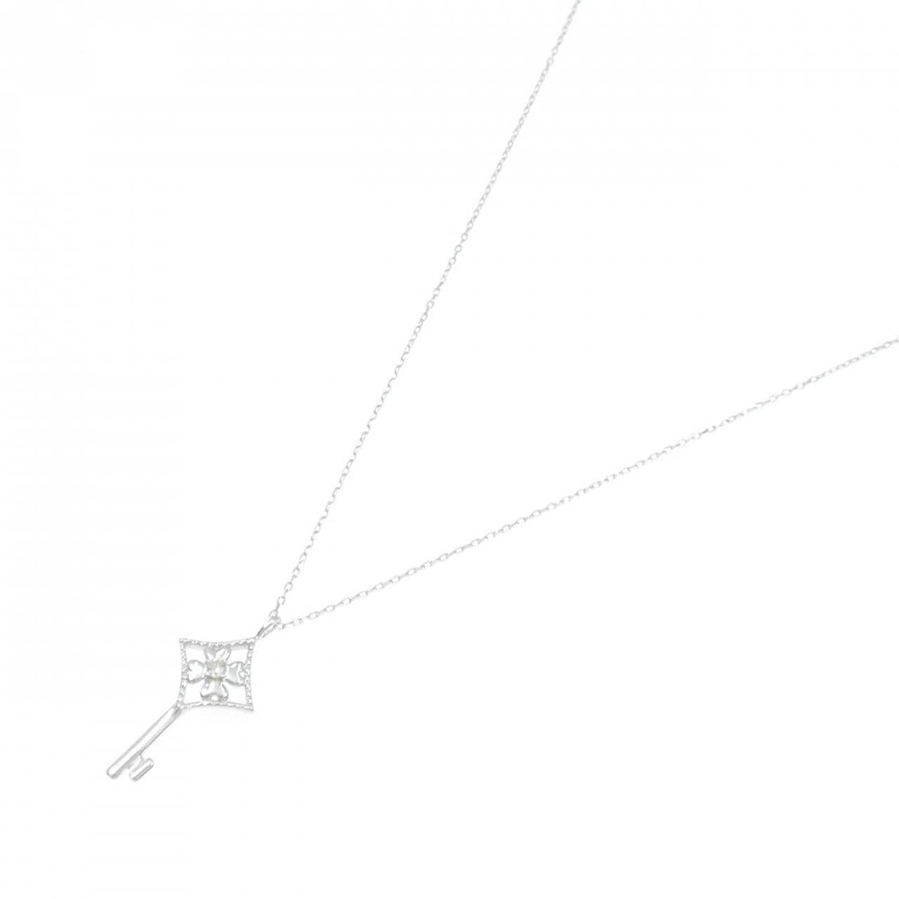 K10WG キー ダイヤモンド ネックレス 0.02CT