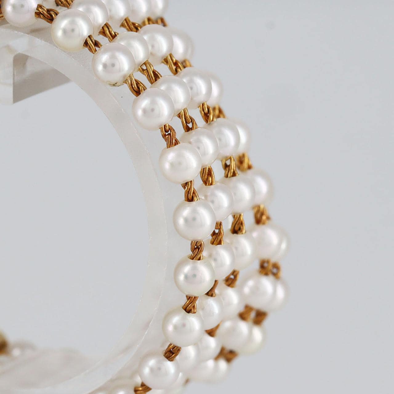 【ノーメンテナンス還元価格】シャネル マドモアゼル YG･パールブレス Lサイズ H0007 YG クォーツ