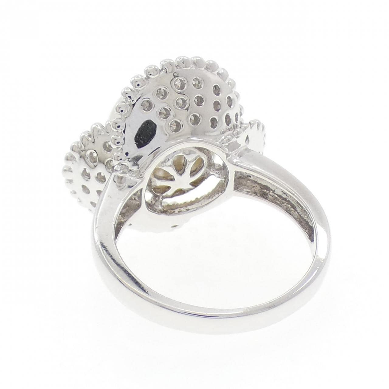 K18WG 白蝶パール リング 11.4mm