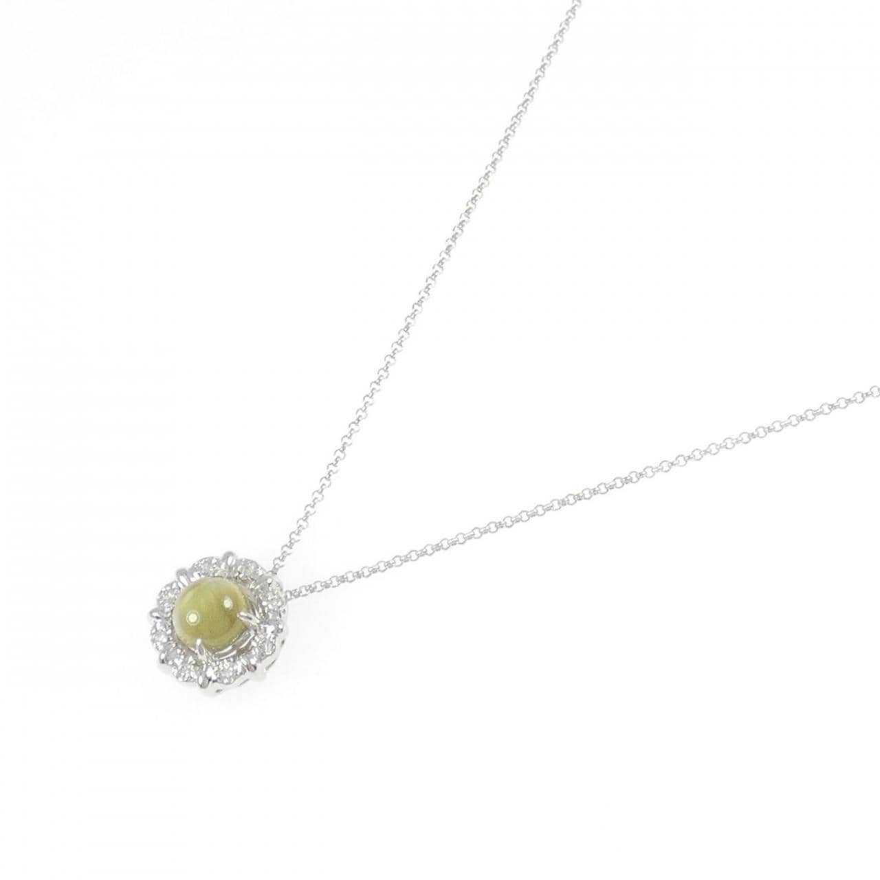 PT900/PT850 クリソベリルキャッツアイ ネックレス 1.25CT