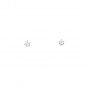 K14WG ソリティア ダイヤモンド ピアス 0.10CT
