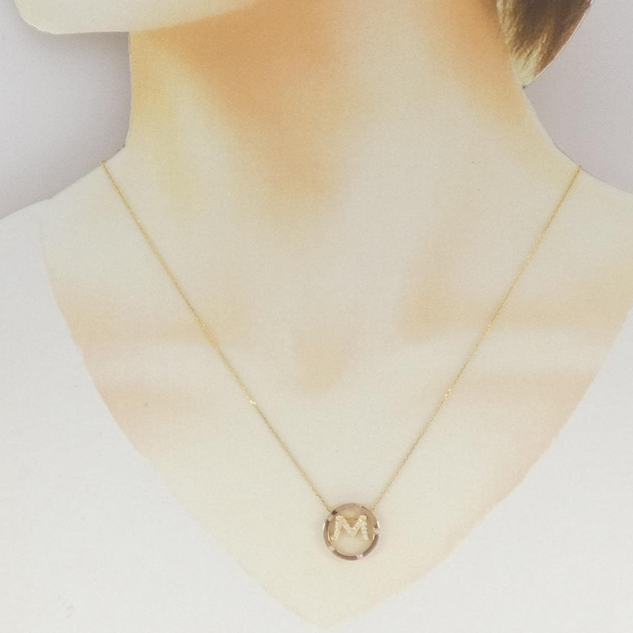 K18YG/K18PG ダイヤモンド ネックレス 0.11CT