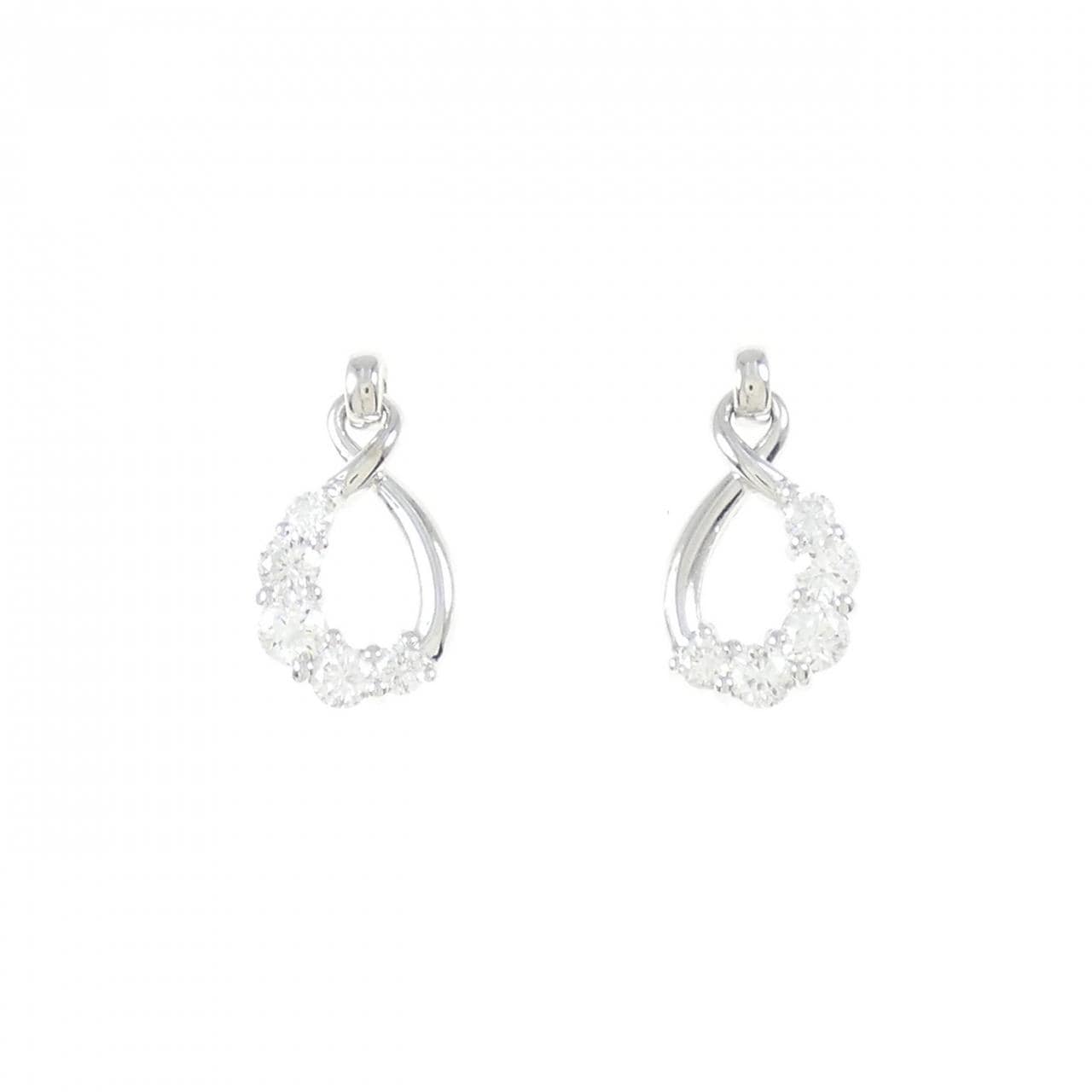 K18WG ダイヤモンド ピアス 0.50CT