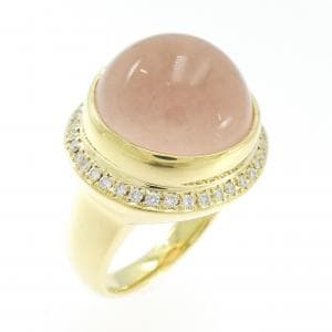 K18YG ローズクオーツ リング 15.85CT