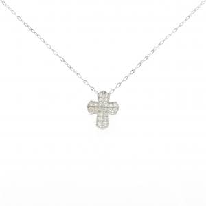 K18WG クロス ダイヤモンド ネックレス