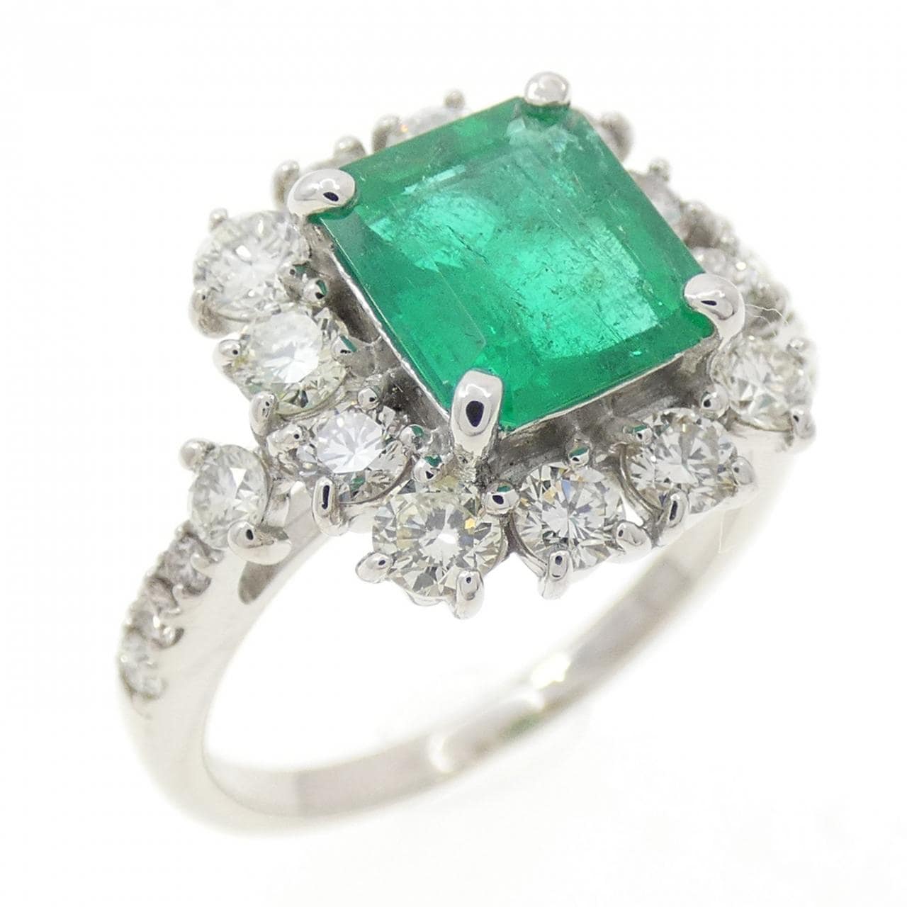 PT950 エメラルド リング 1.36CT コロンビア産
