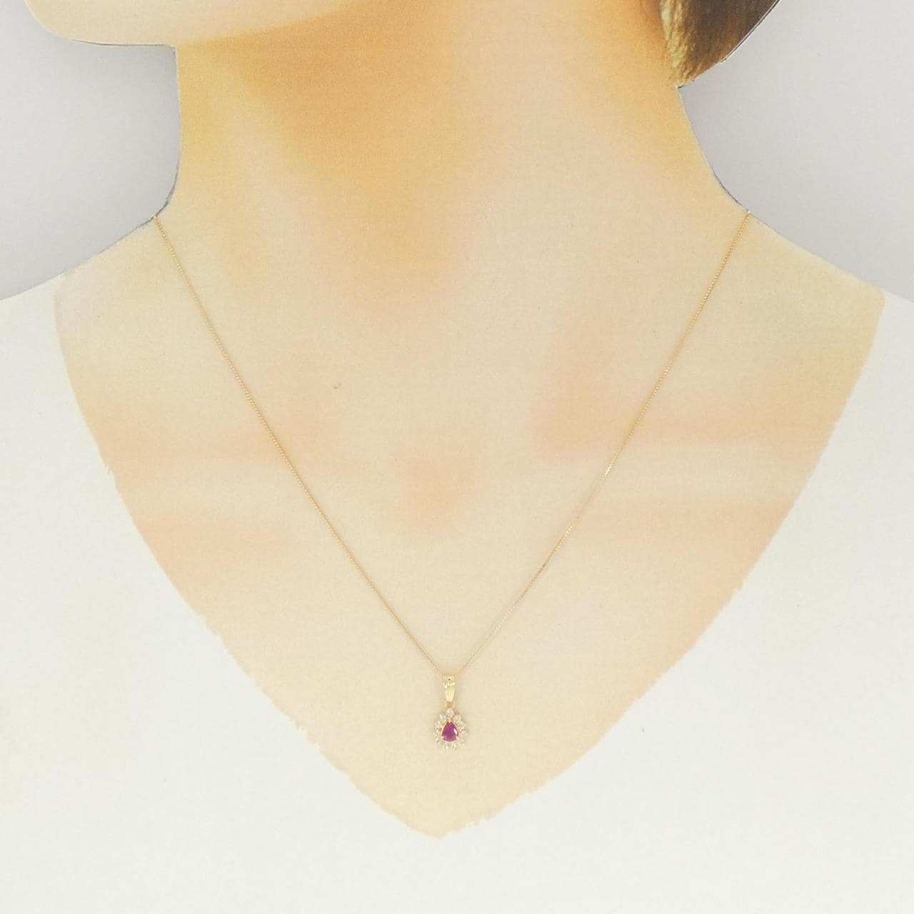 K18YG ルビー ネックレス 0.21CT