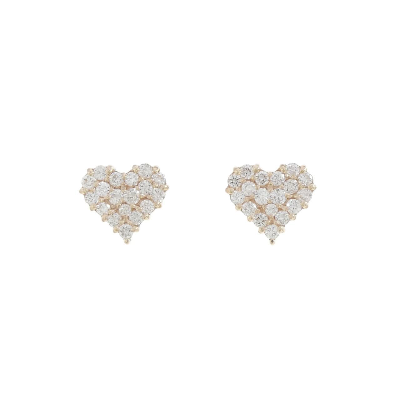 【リメイク】K10YG ハート ダイヤモンド ピアス 0.60CT