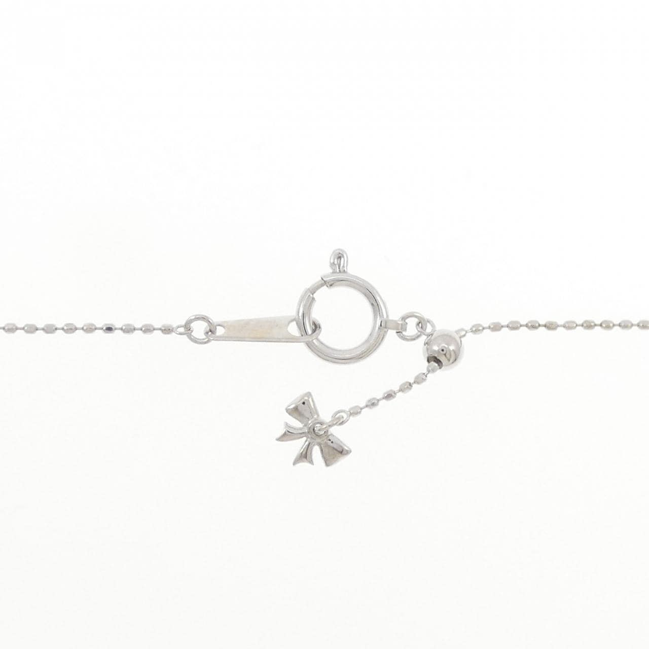 K18WG リボン ダイヤモンド ネックレス 0.30CT