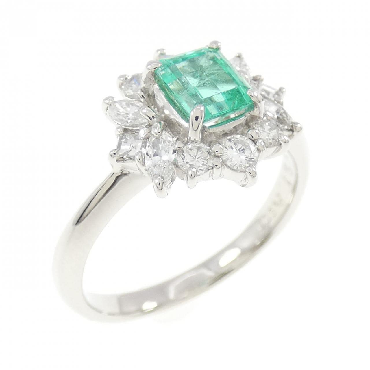 PT900 エメラルド リング 0.51CT コロンビア産
