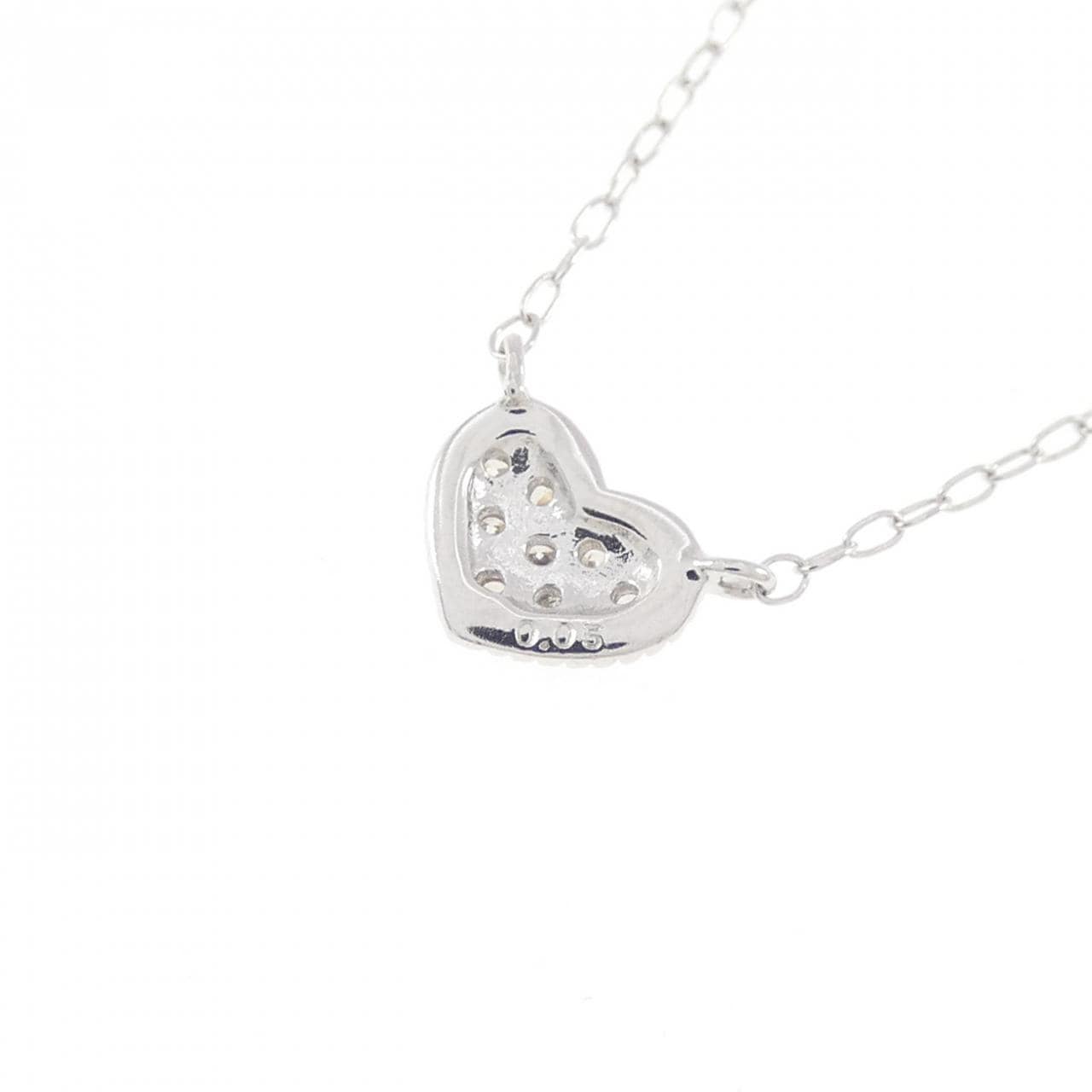 K10WG ハート ダイヤモンド ネックレス 0.05CT