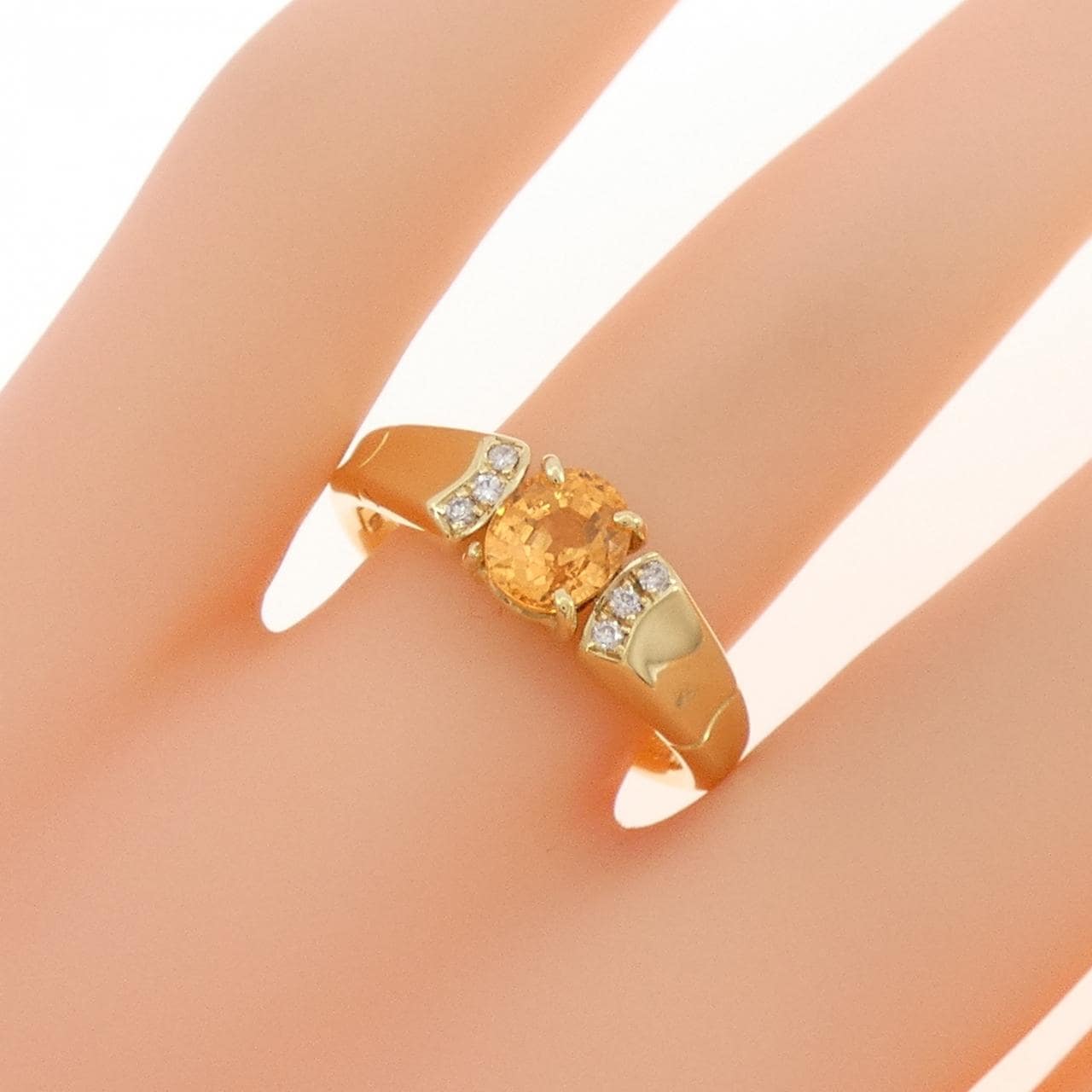 K18YG ガーネット リング 1.22CT