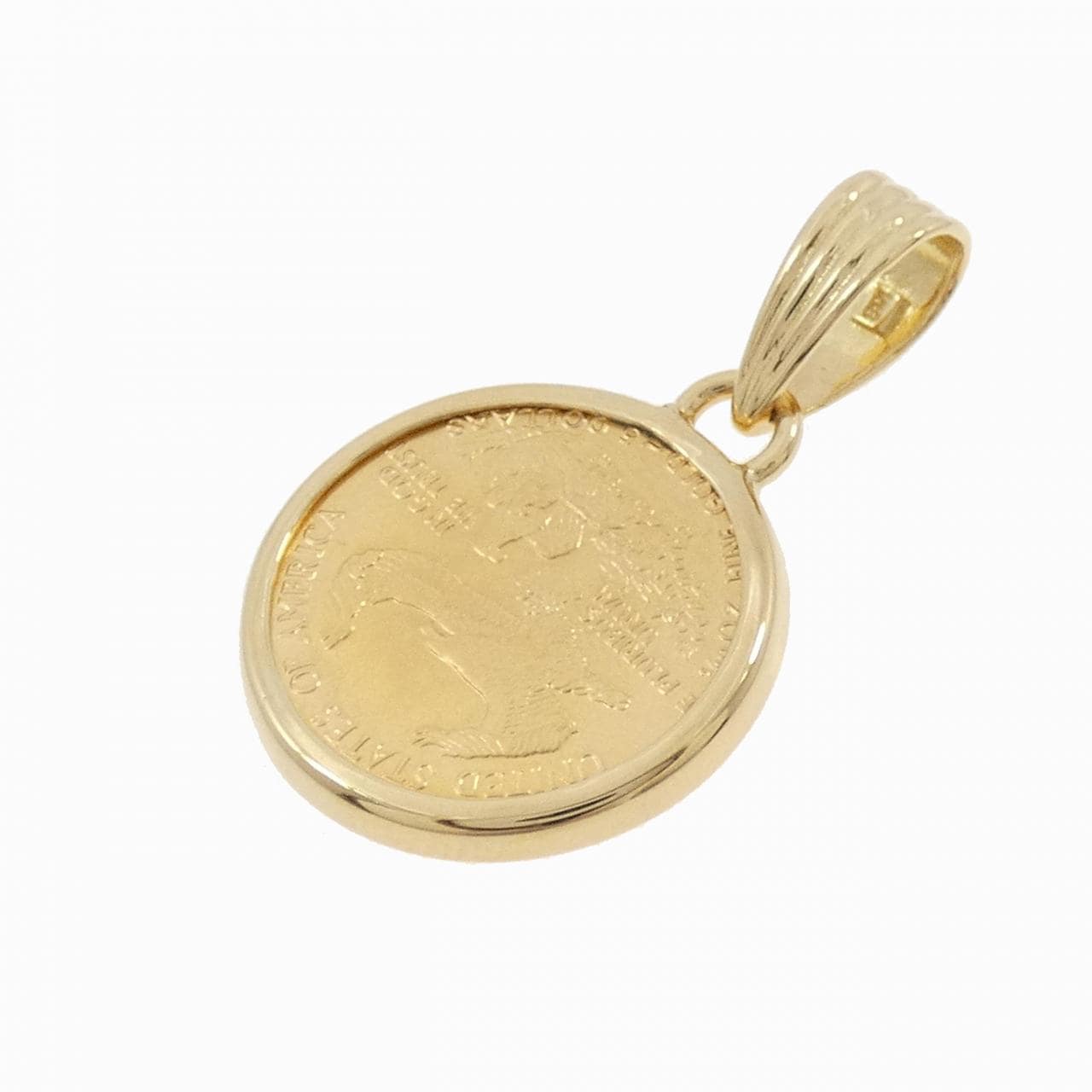 [Remake] K18YG frame coin pendant