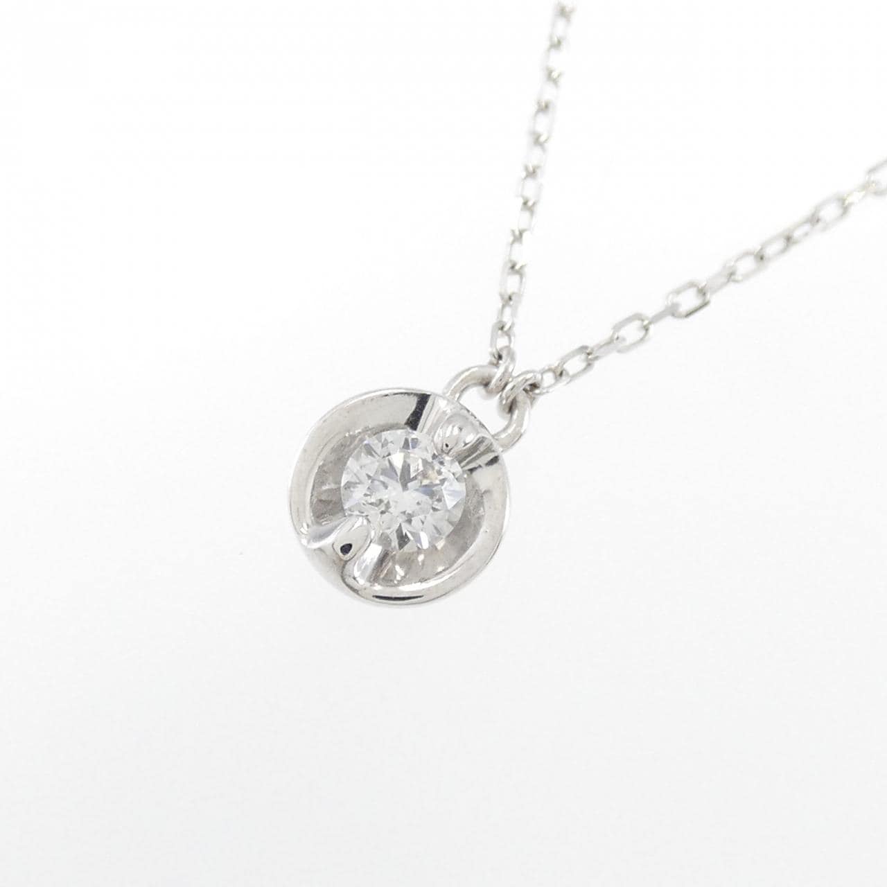 K18WG ダイヤモンド ネックレス 0.138CT