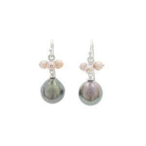 ペルリータ･ミキモト 黒蝶パール ピアス 8.5mm