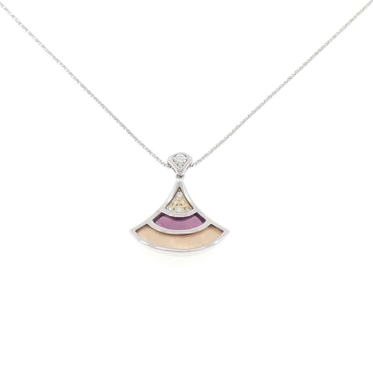 K18フォーカラー ダイヤモンド ネックレス 0.11CT