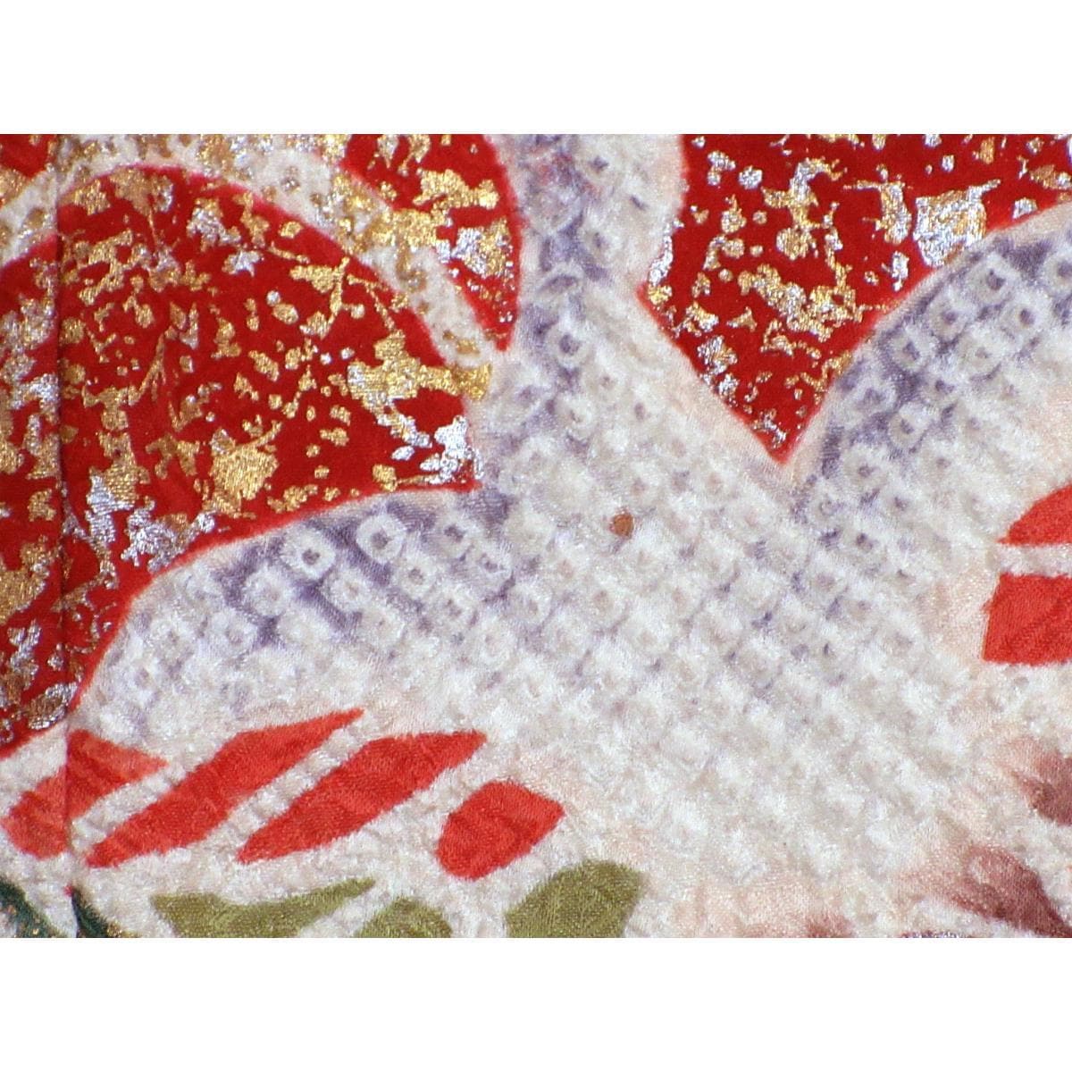 Furisode, all-over tie-dye, gold-leaf finish