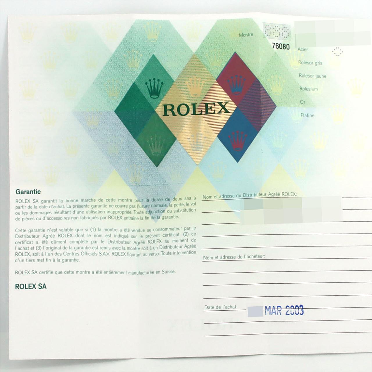 ロレックス オイスターパーペチュアル 76080 SS 自動巻 Y番