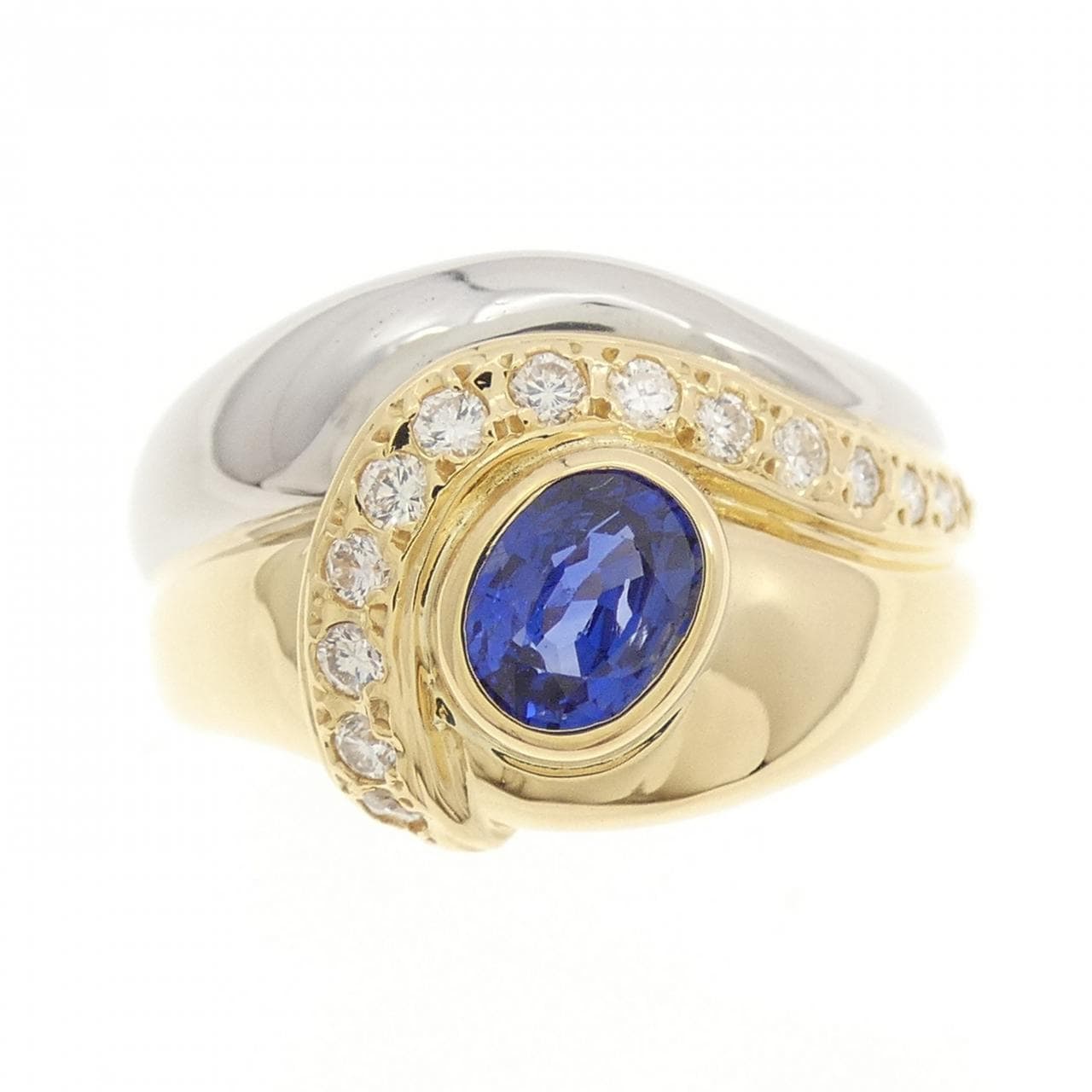 K18YG/PT900 Sapphire Ring 0.59CT