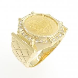 K18YG ホース ダイヤモンド リング 0.17CT