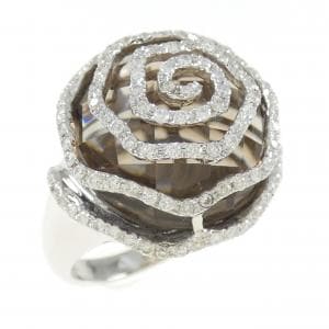 K18WG スモーキークオーツ リング 10.60CT