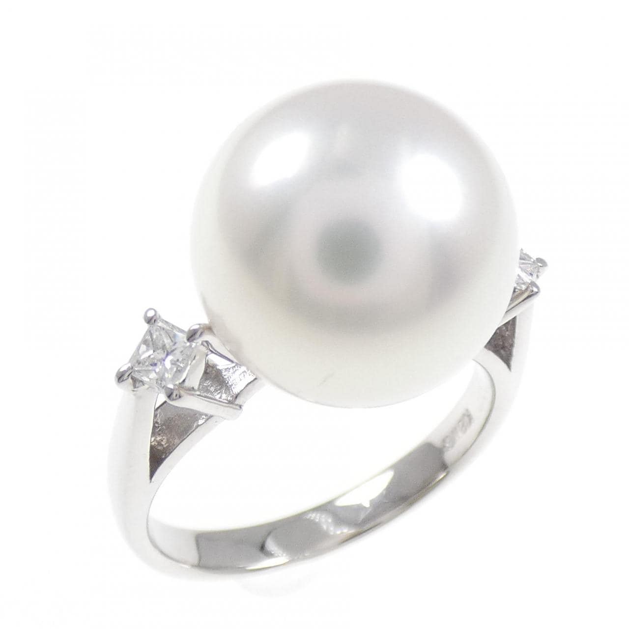 K18WG 白蝶パール リング 11.7mm