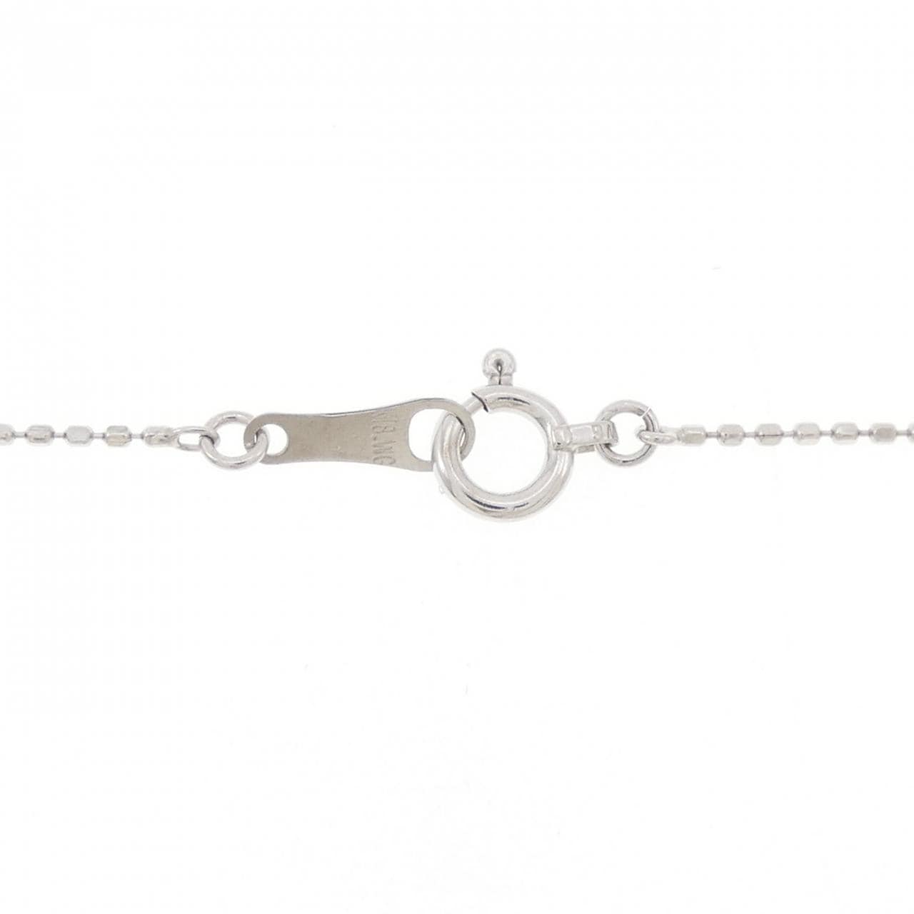 K18WG リボン ダイヤモンド ネックレス 0.13CT