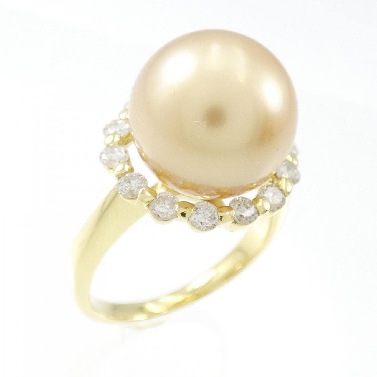 K18YG White Butterfly Pearl ring 11.8mm