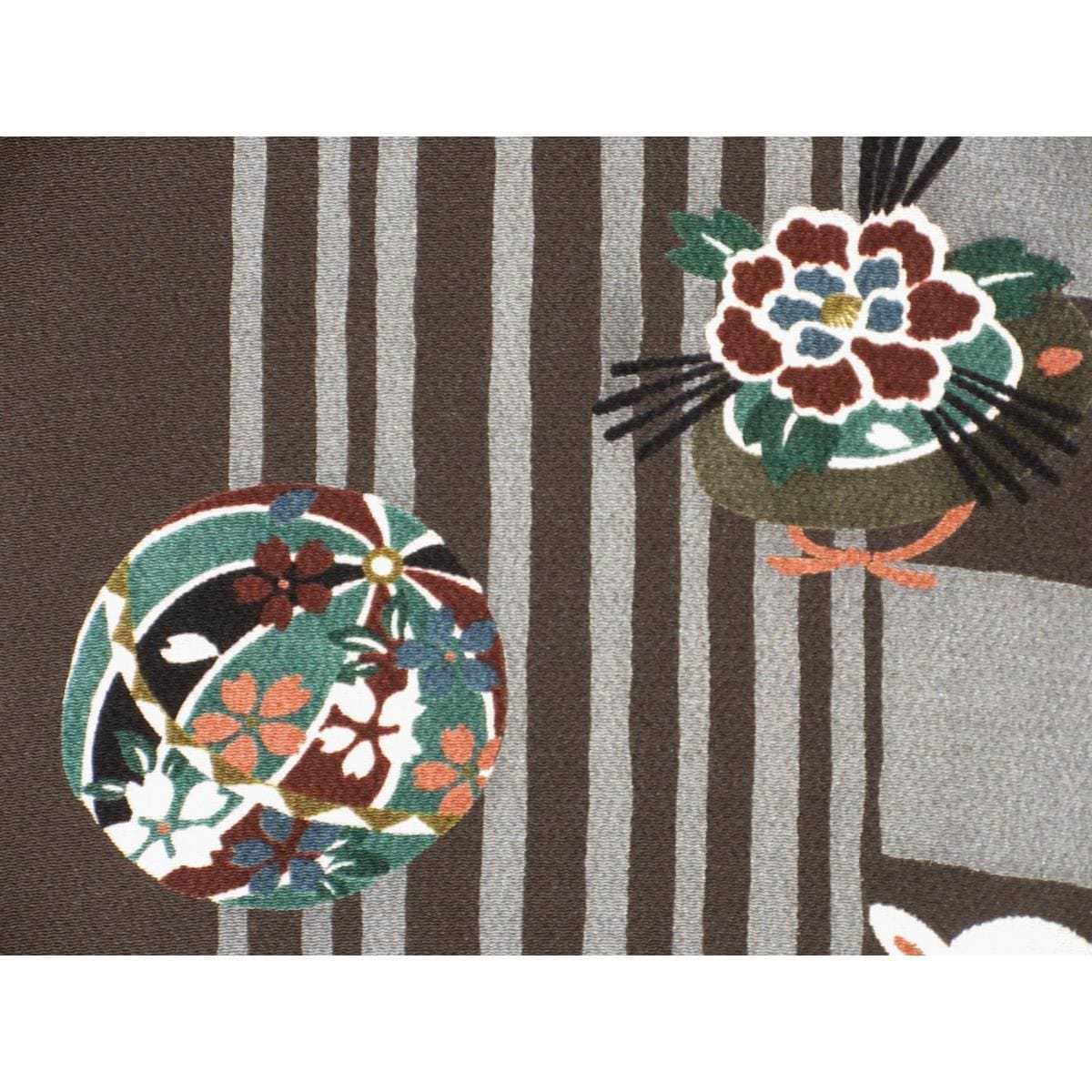 名古屋帯　ちりめん染帯　全通柄