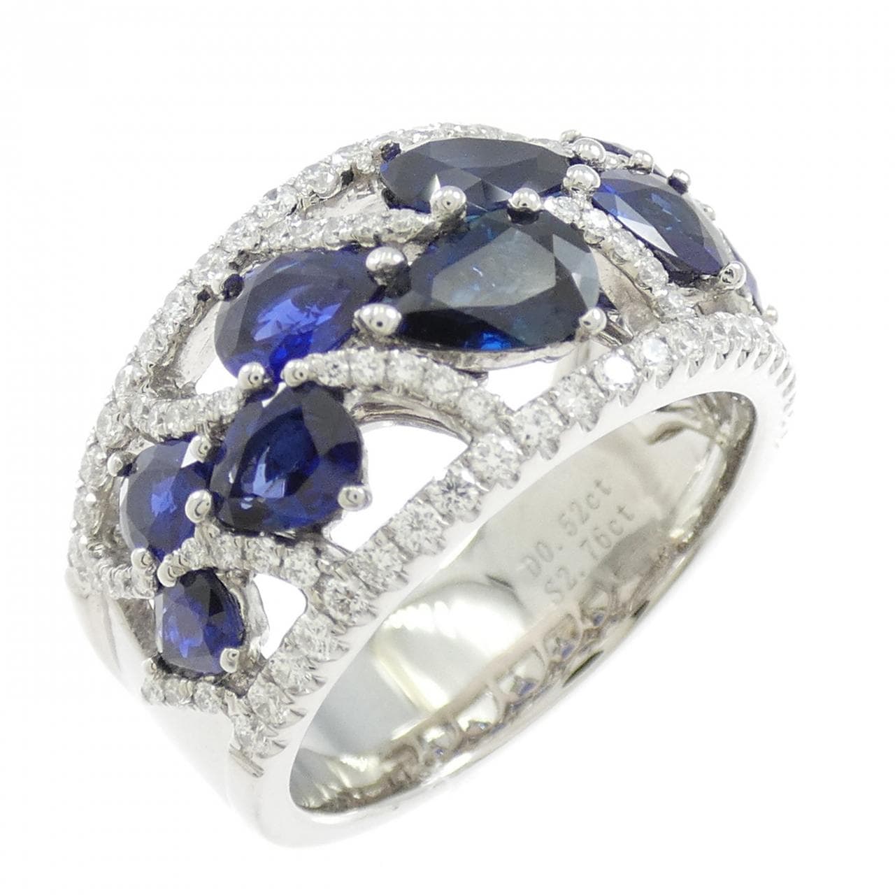 750WG サファイヤ リング 2.76CT