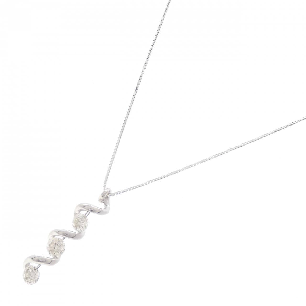 K18WG ダイヤモンド ネックレス 1.00CT