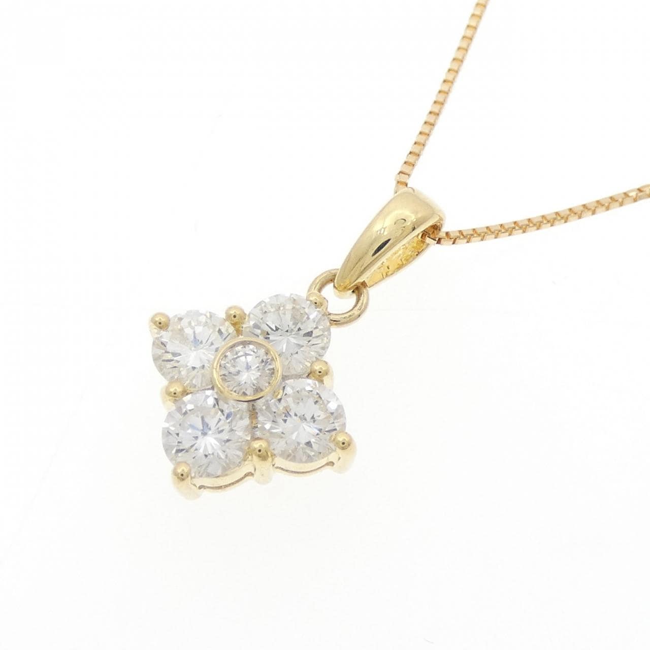 K18YG/K18WG ダイヤモンド ネックレス 1.04CT